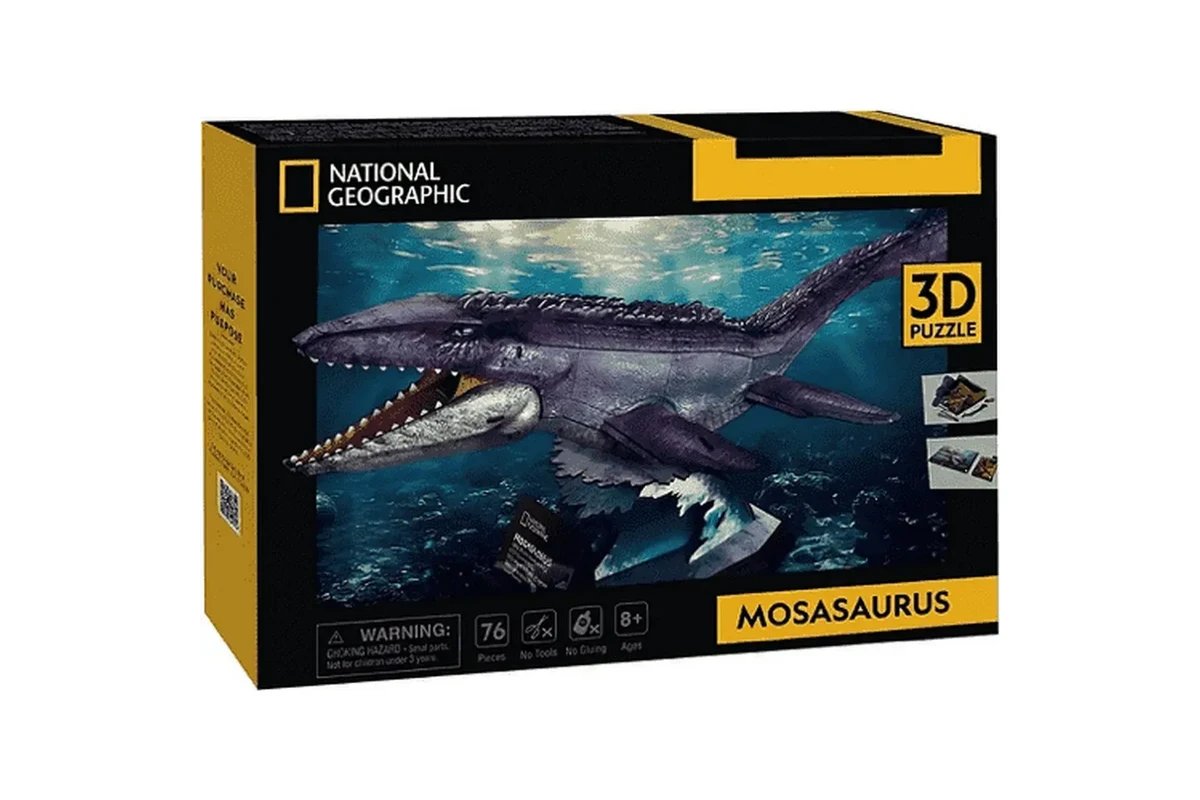 CubicFun x National Geographic: Mosasaurus 3D Puzzle & Educational Book Set