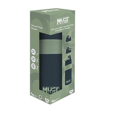 MUST Team Stainless Steel Vacuum Flask 500ml – Black & Olive