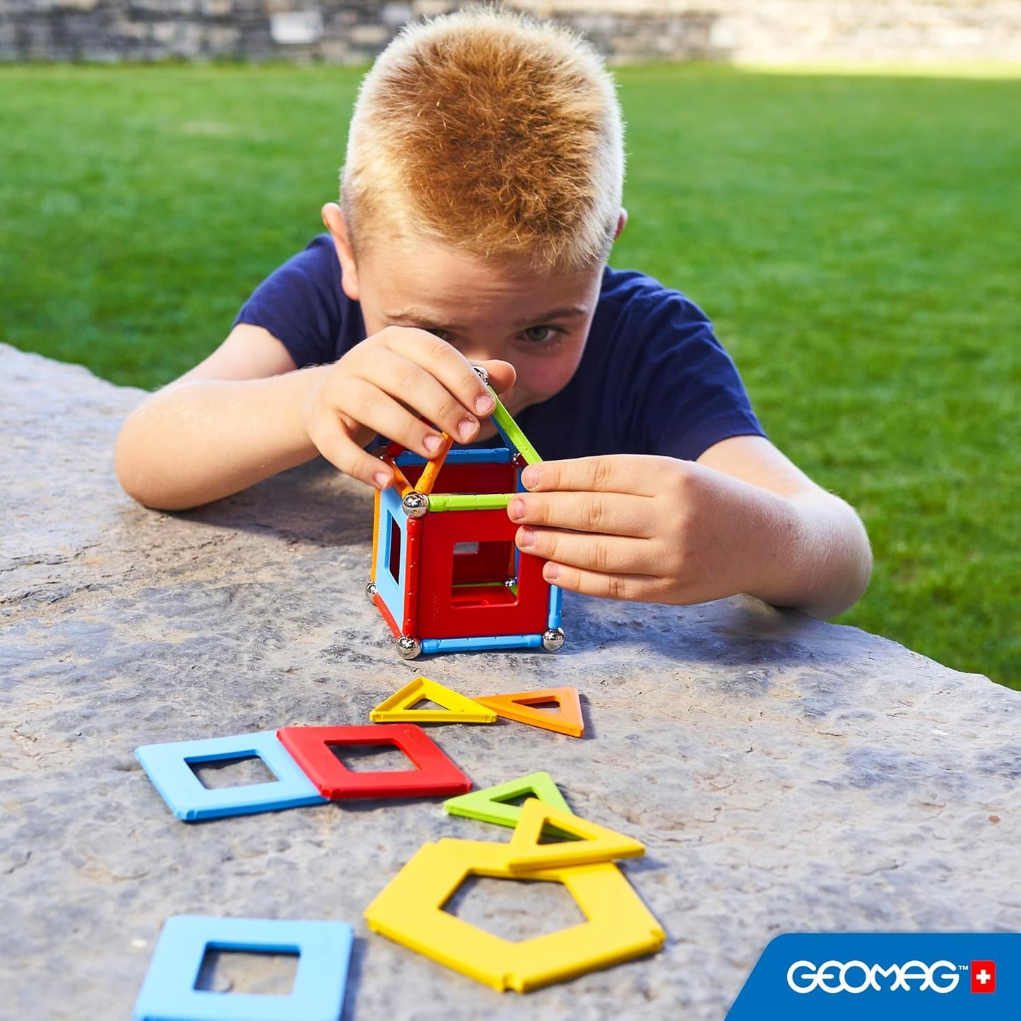 Build 3D structures with the Geomag EcoFriendly Supercolor 52-Piece