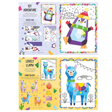 Supercute Shiny Sticker Art: Create and Color 12 Mosaics!