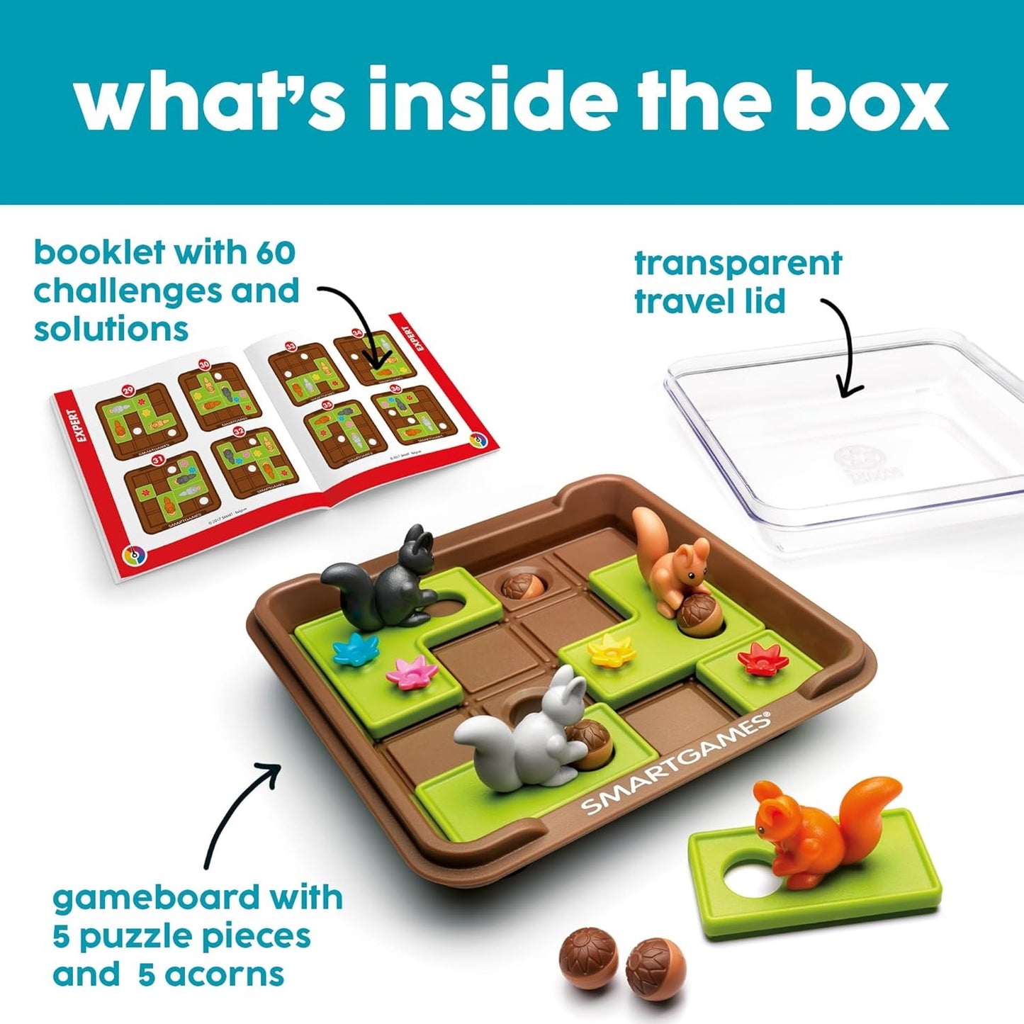 Smart Games Squirrels Go Nuts Magnetic Travel Game