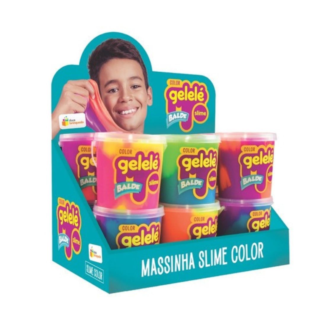 Slime Gelele Bucket 457g Bicolor Ploppy Assorted Colors