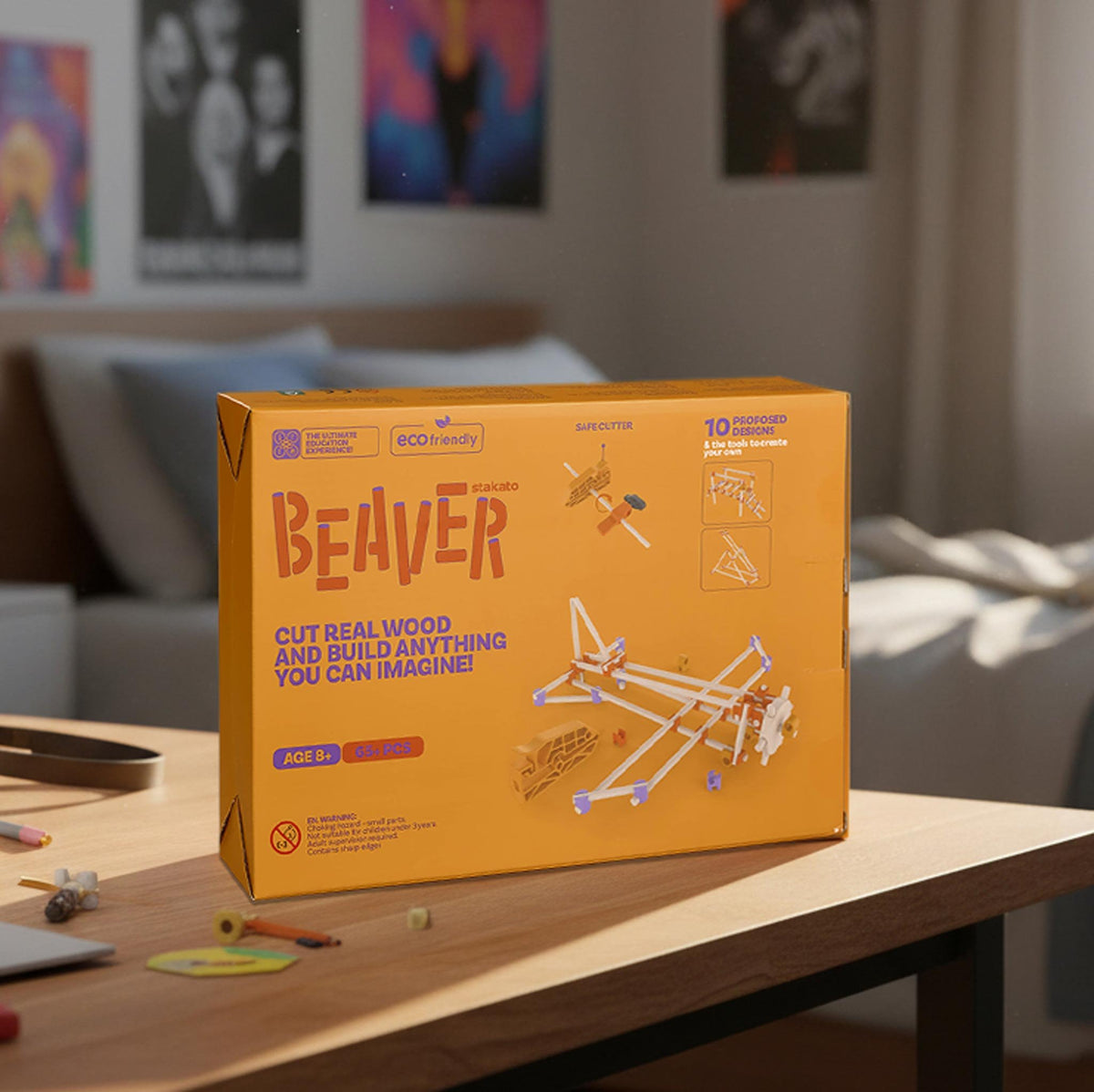 Beaver Models Kit (65-Piece) – Educational Wooden Building Set