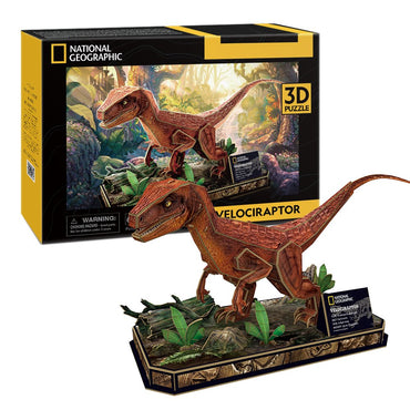 CubicFun: 3D Puzzle Velociraptor Large STEM Model Set