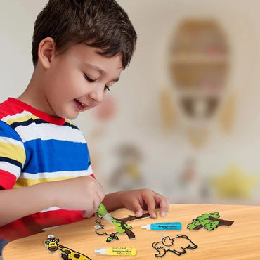 Imagimake Window Art Jungle – Glass Painting & Sun Catcher DIY Kit