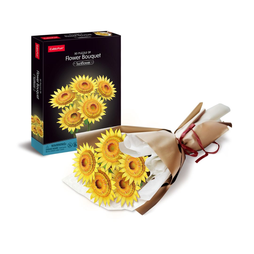 CubicFun: 3D Puzzle Single Flower - Sunflower in Glass Dome (P866h)