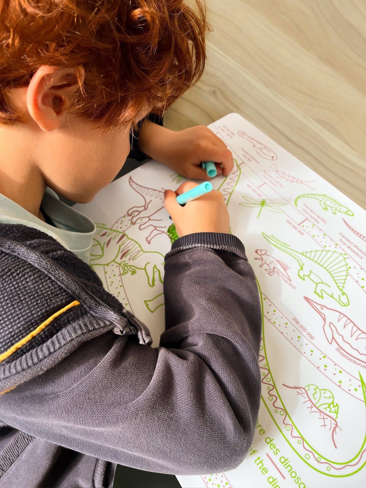 Coloring Mat (5 Erasable Markers - Dino)