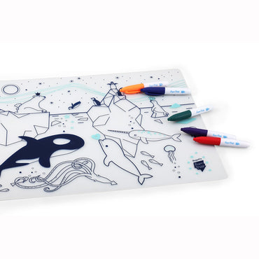 Coloring Mat (5 Erasable Markers - Ice)