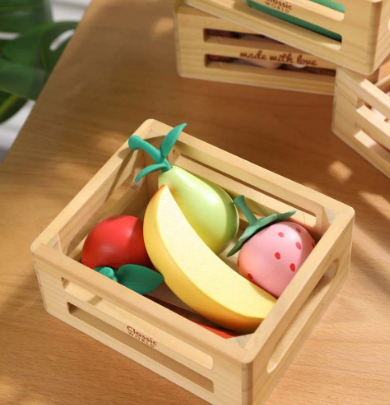 Classic World Wooden Crate with Fruit