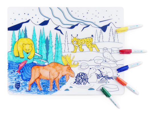 Coloring Mat (5 Erasable Markers - Boreal)