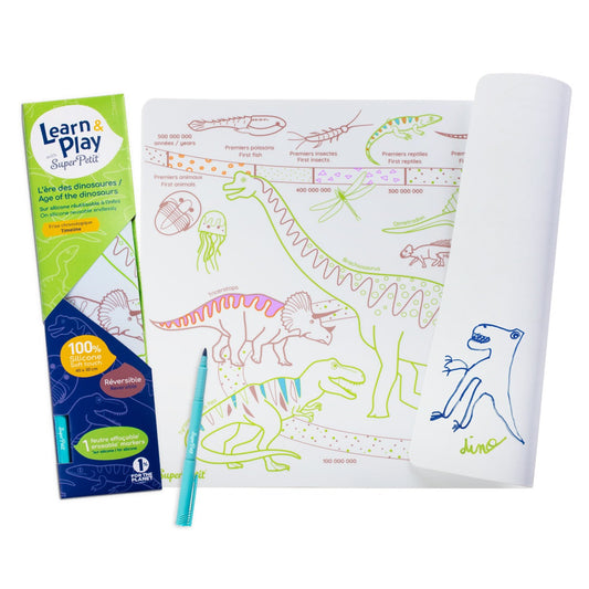 Coloring Mat (5 Erasable Markers - Dino)