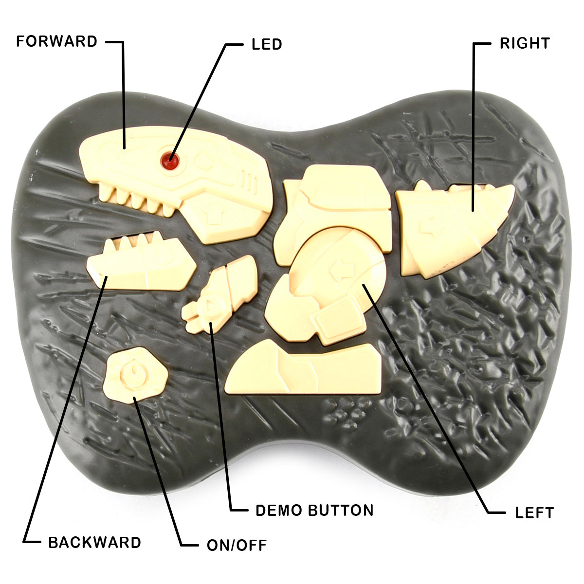RC Roaring Raptor Brown Remote Control Dinosaur