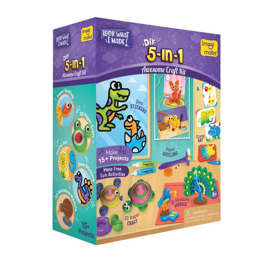 Imagimake 5-in-1 Awesome Craft Kit – 15+ Creative Projects