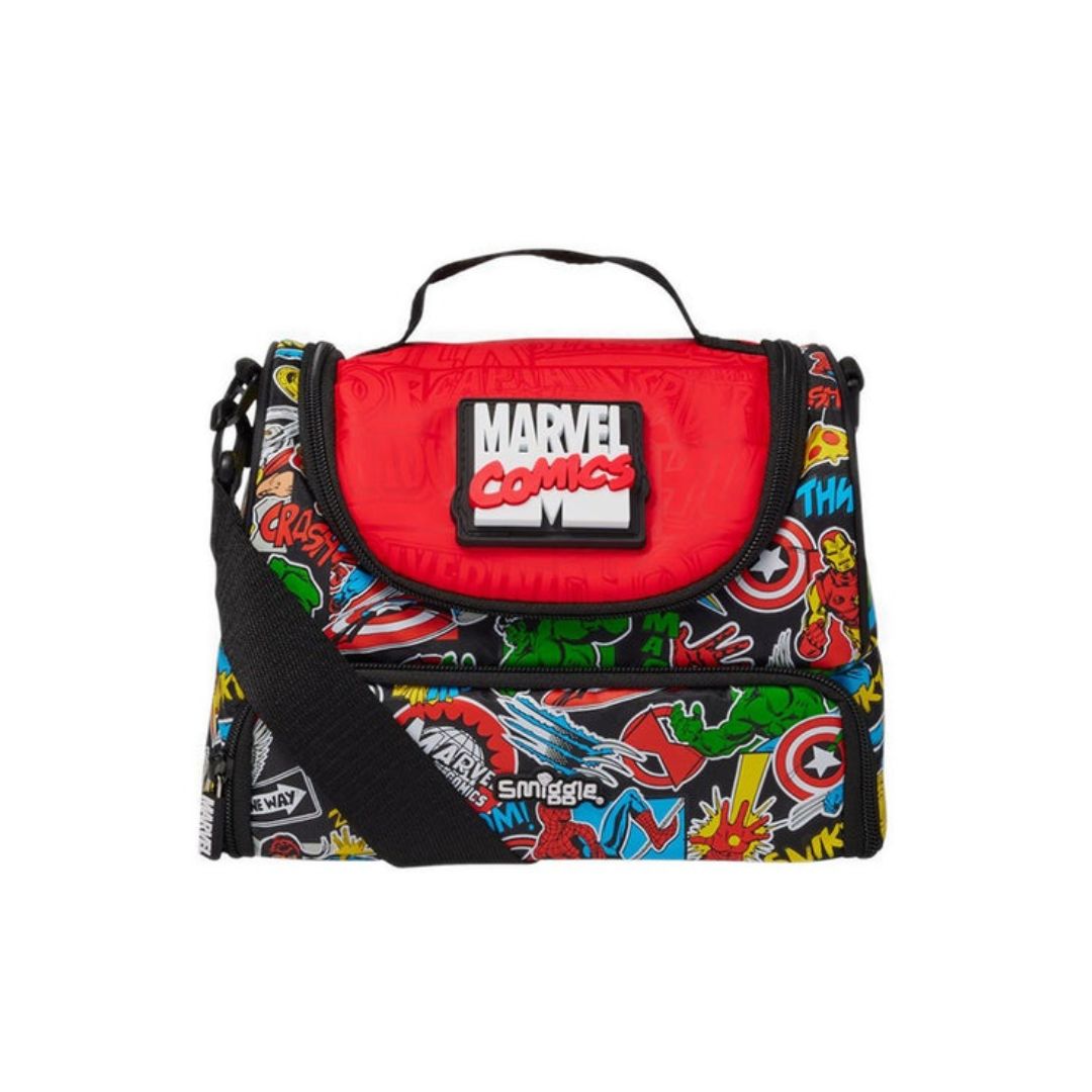 Smiggle x Marvel: Comics Double Compartment Lunchbox with Strap