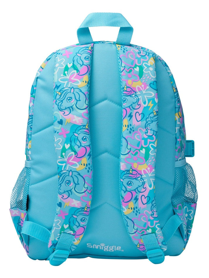 Smiggle Blue Unicorn Classic Backpack 18'