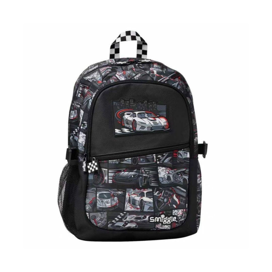 Smiggle: Car Racing 42cm Backpack (Grade 1 – Grade 3)