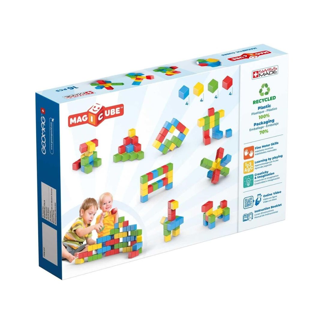 Geomag: Magicube Creative Magnets (16-Piece Set – 4 Colors)