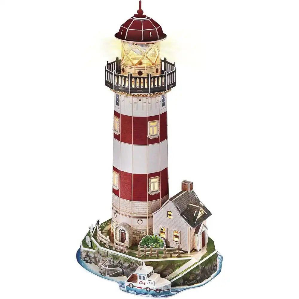 CubicFun: Seaside Lighthouse Night Edition 3D LED Puzzle (72 Pieces)