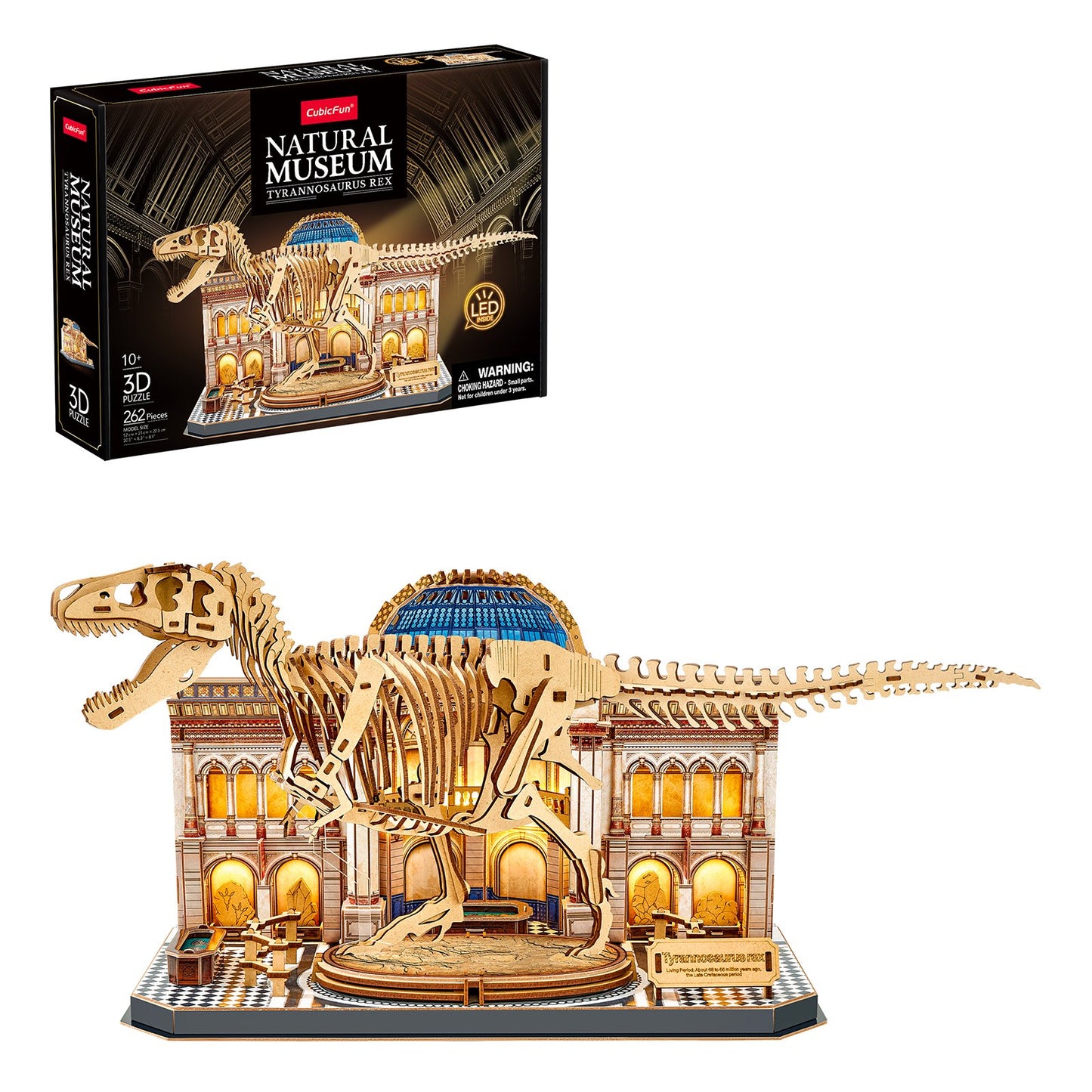 CubicFun: Natural History Museum Tyrannosaurus Rex 3D LED Puzzle
