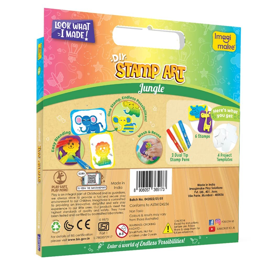 Imagimake Stamp Art Jungle – Coloring & Stamping Set