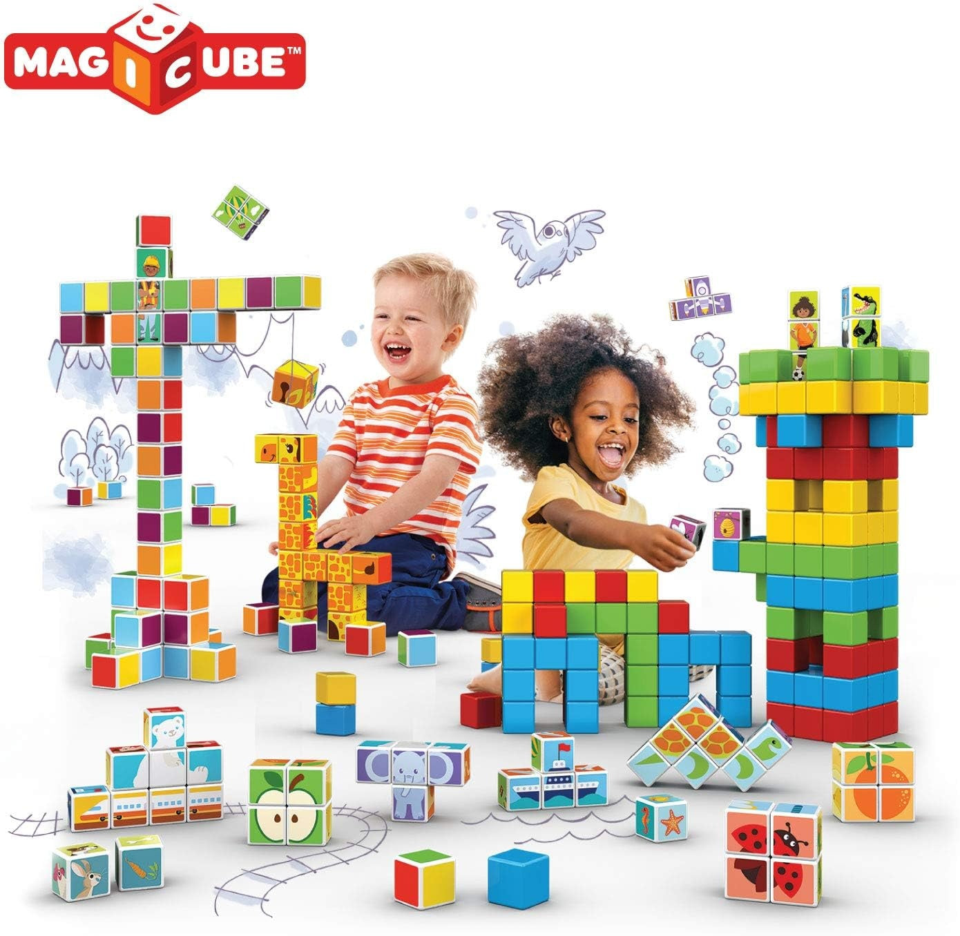 Geomag: Magicube Maths Building Set (16 Cubes & 45 Clips)