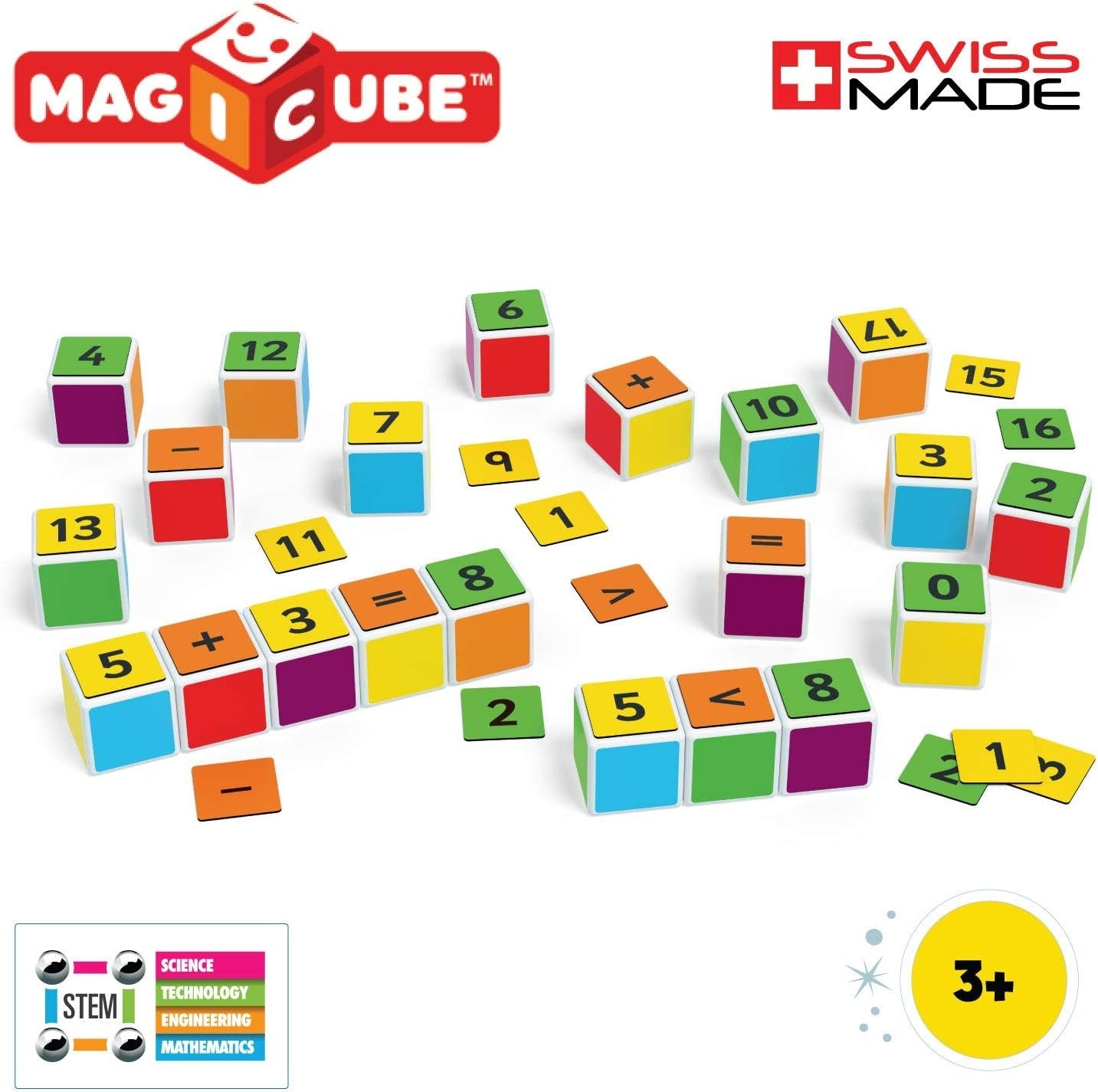 Geomag: Magicube Maths Building Set (16 Cubes & 45 Clips)