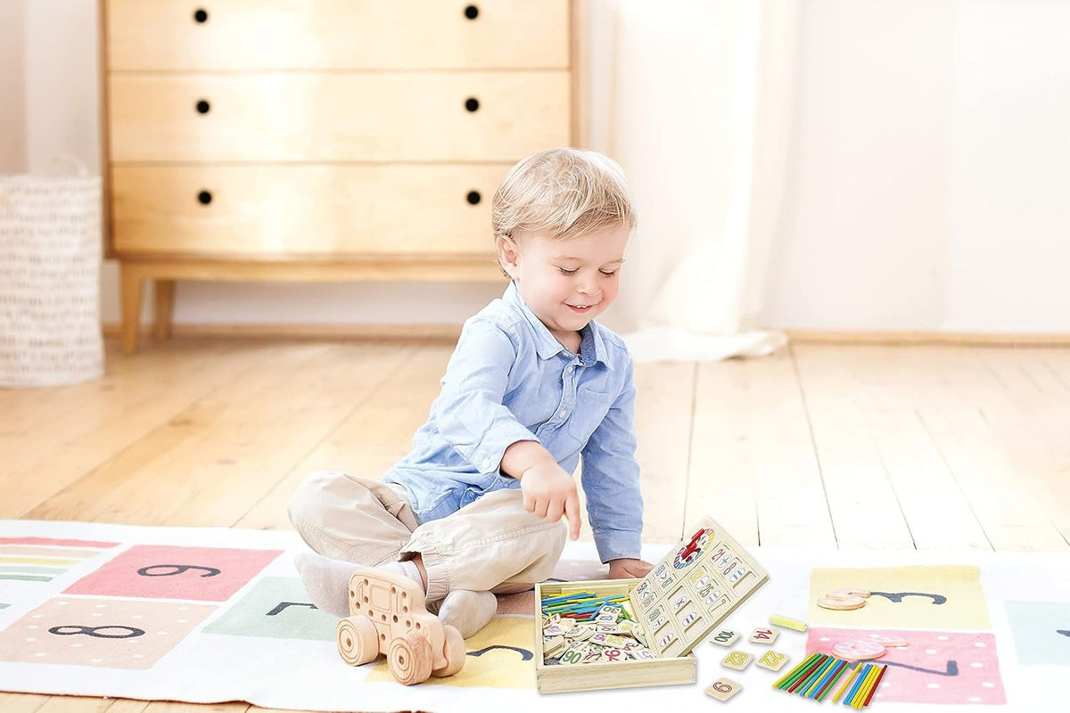 Lexibook: Bio Toys Math School (EDU200) - Wooden Counting Activity Box
