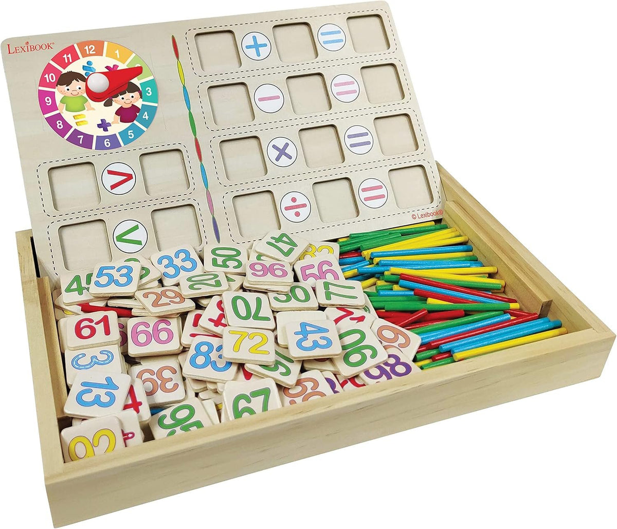 Lexibook: Bio Toys Math School (EDU200) - Wooden Counting Activity Box