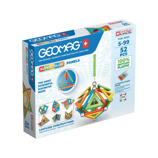 Build 3D structures with the Geomag EcoFriendly Supercolor 52-Piece