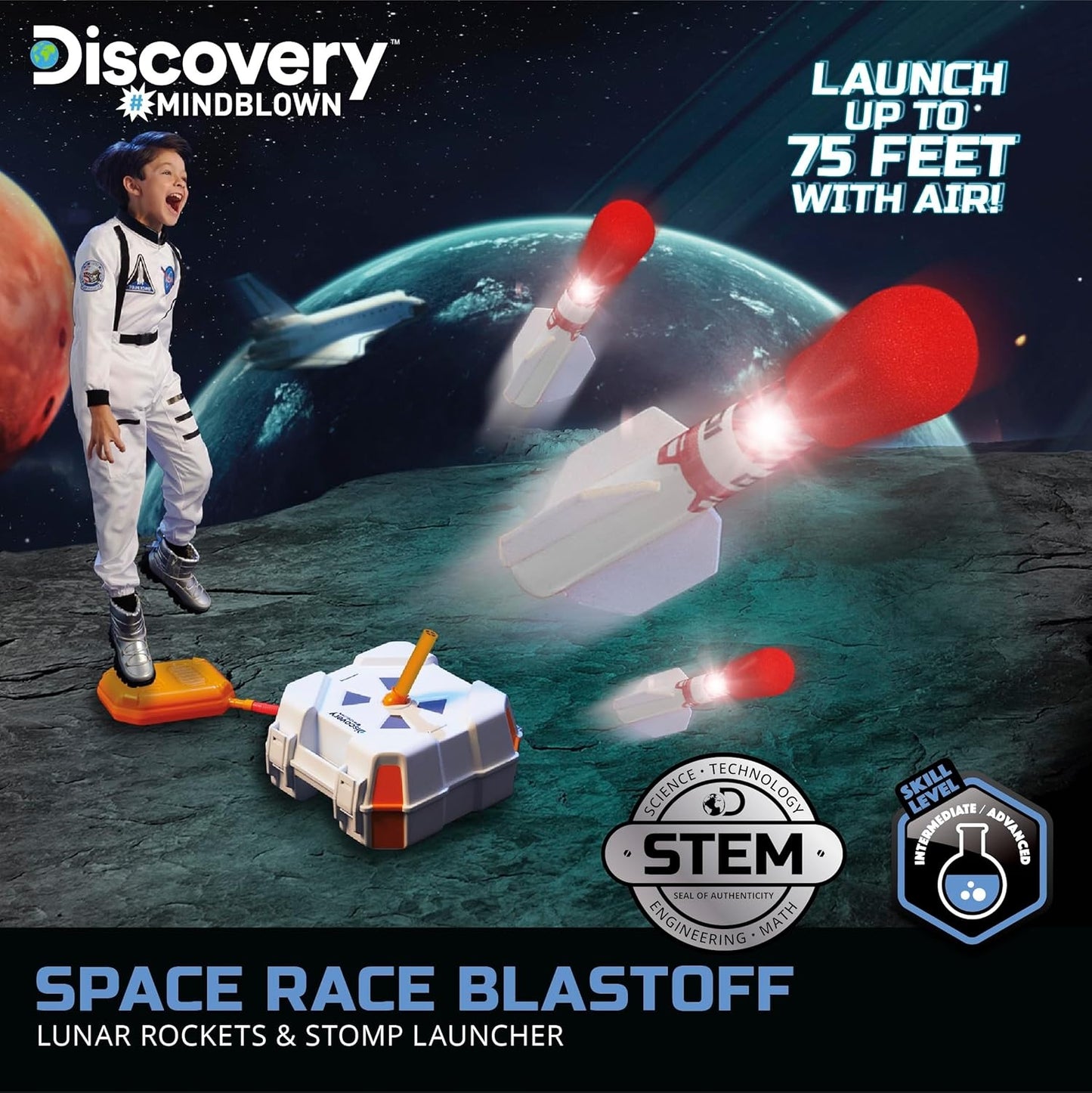 Discovery Stomp Rocket Launcher with LED Rockets
