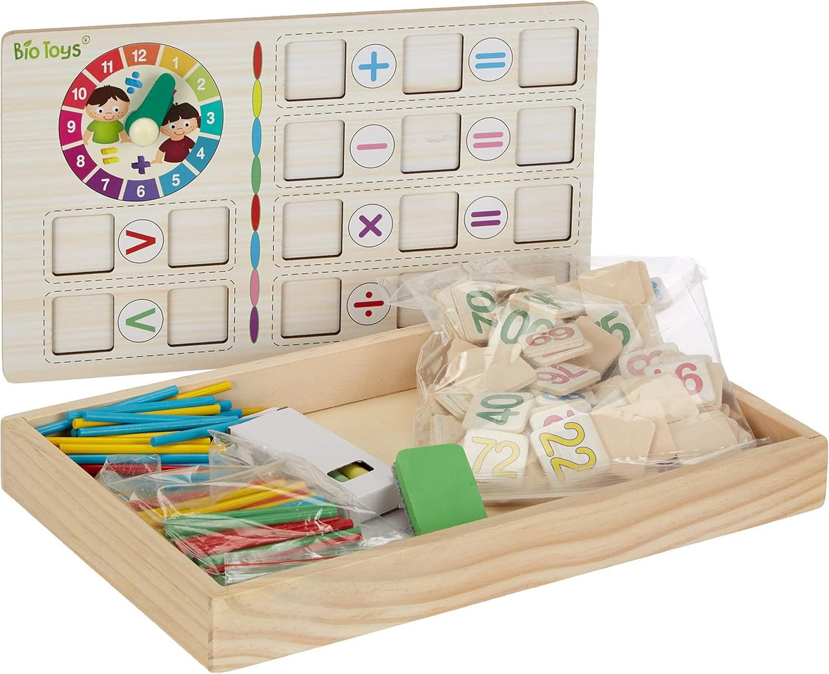 Lexibook: Bio Toys Math School (EDU200) - Wooden Counting Activity Box