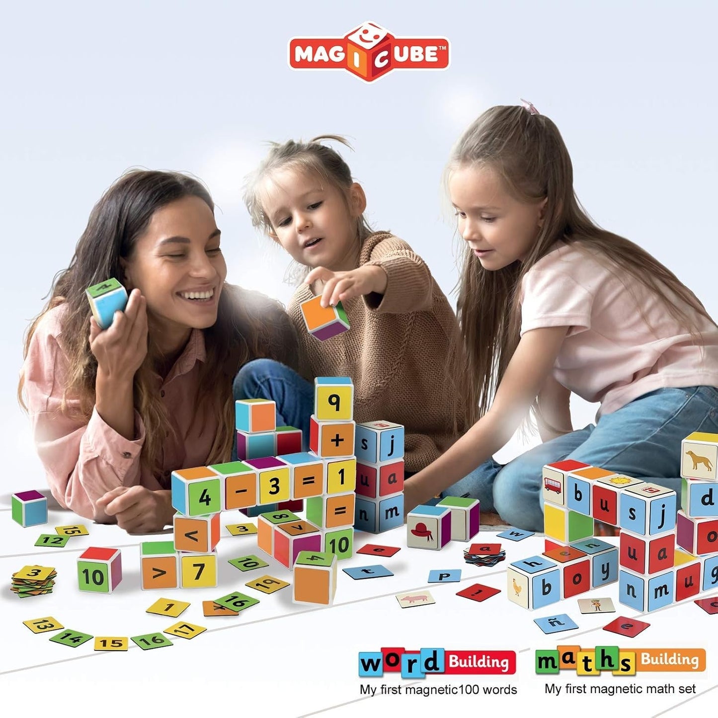 Geomag: Magicube Maths Building Set (16 Cubes & 45 Clips)