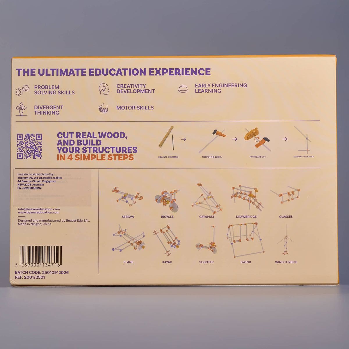 Beaver Models Kit (65-Piece) – Educational Wooden Building Set