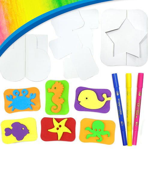 Imagimake DIY Ocean Stamp Art – Washable & Reusable Craft Kit