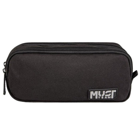 Must Pencil Case Barrel Monochrome Black with Gray