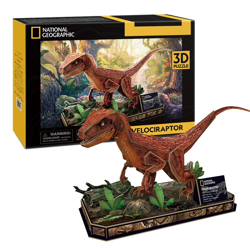 CubicFun: 3D Puzzle Velociraptor Large STEM Model Set