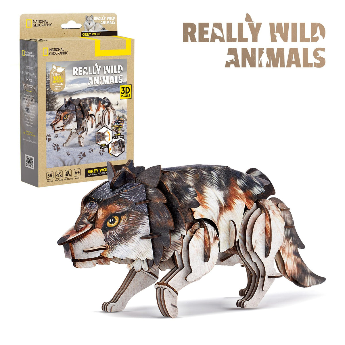 CubicFun: 3D Puzzle Grey Wolf STEM Set