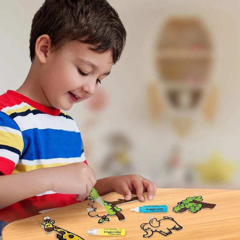 Imagimake Window Art Jungle – Glass Painting & Sun Catcher DIY Kit