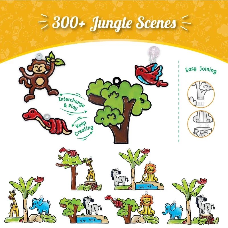 Imagimake Window Art Jungle – Glass Painting & Sun Catcher DIY Kit