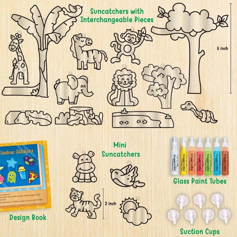 Imagimake Window Art Jungle – Glass Painting & Sun Catcher DIY Kit
