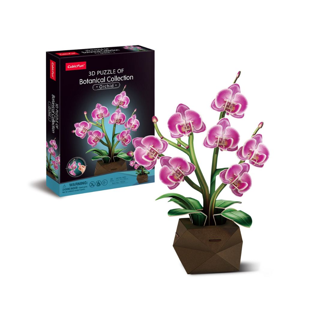 CubicFun: 3D Puzzle Single Flower - Orchid in Glass Dome (P872h)