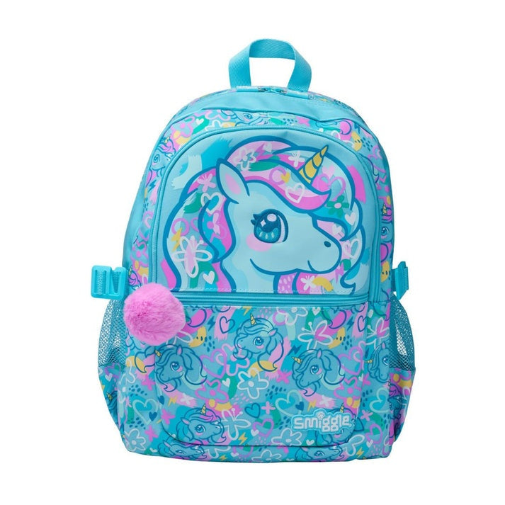 Smiggle Blue Unicorn Classic Backpack 18'