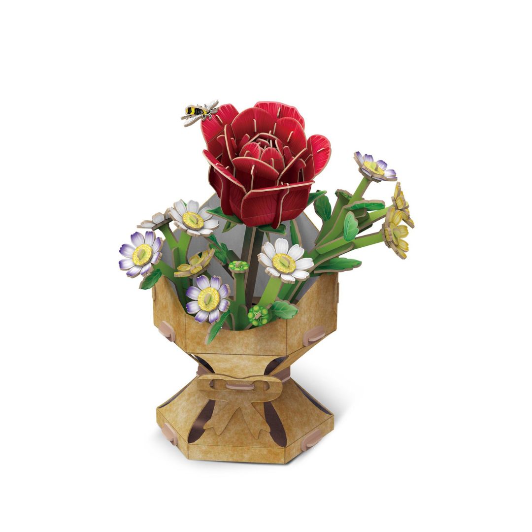 CubicFun: 3D Puzzle Flower Bouquet - Rose (137 Pcs)