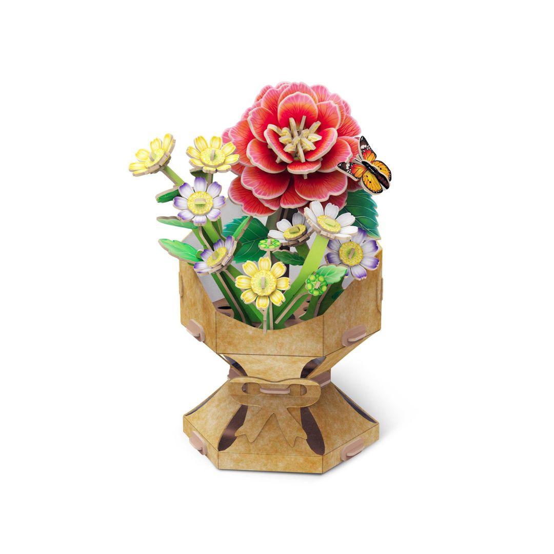 CubicFun: 3D Puzzle Flower Bouquet - Camellia (131 Pcs)