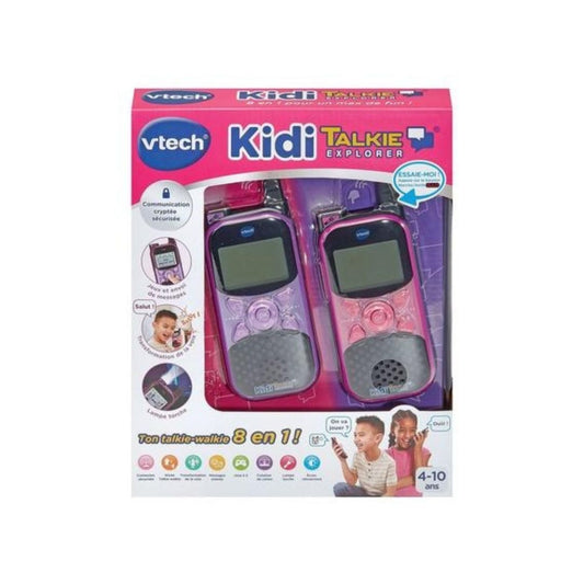 VTech KidiTalkie Explorer - Pink & Purple (Interactive Children's Walkie-Talkies)