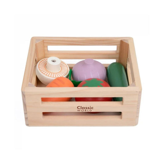 Classic World Wooden Crate with Vegetables