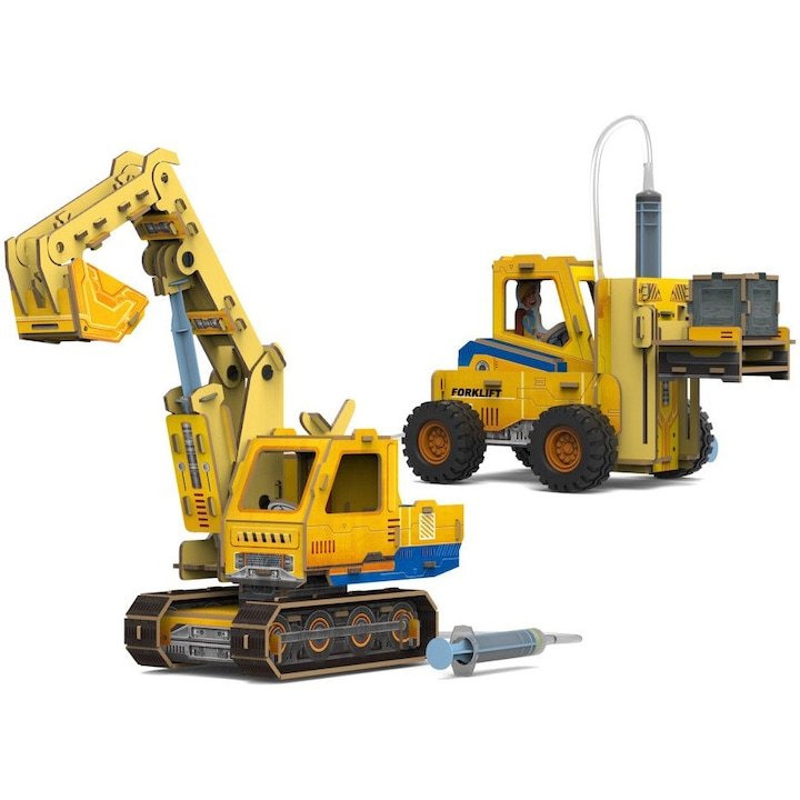National Geographic: 2-in-1 3D Puzzle - Mini Loader & Dump Truck STEM Kit