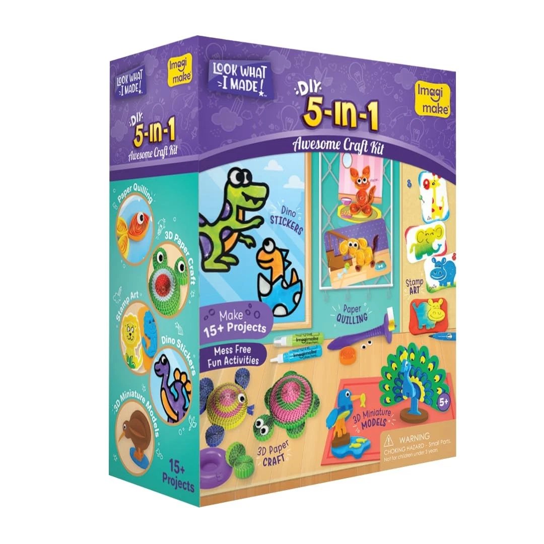 Imagimake 5-in-1 Awesome Craft Kit – 15+ Creative Projects